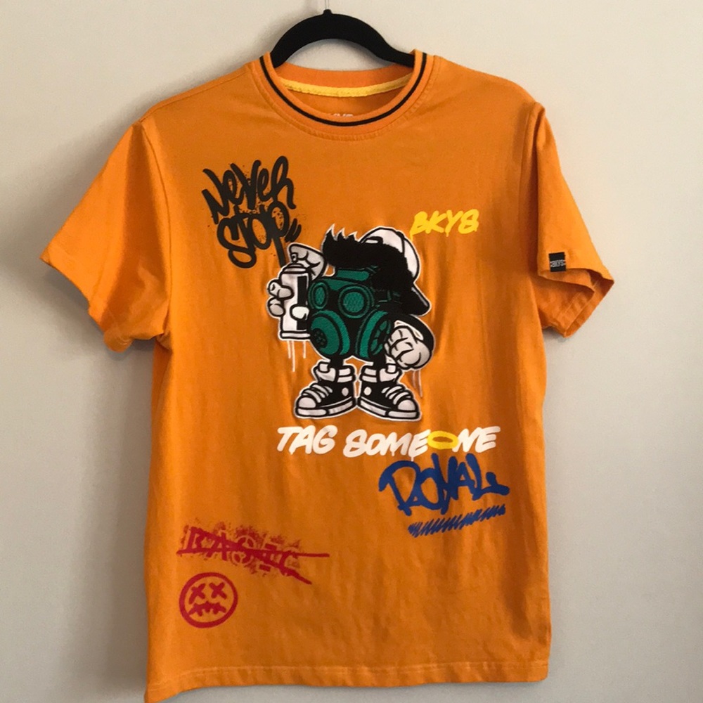 BKYS street wear yellow spray paint dude scene